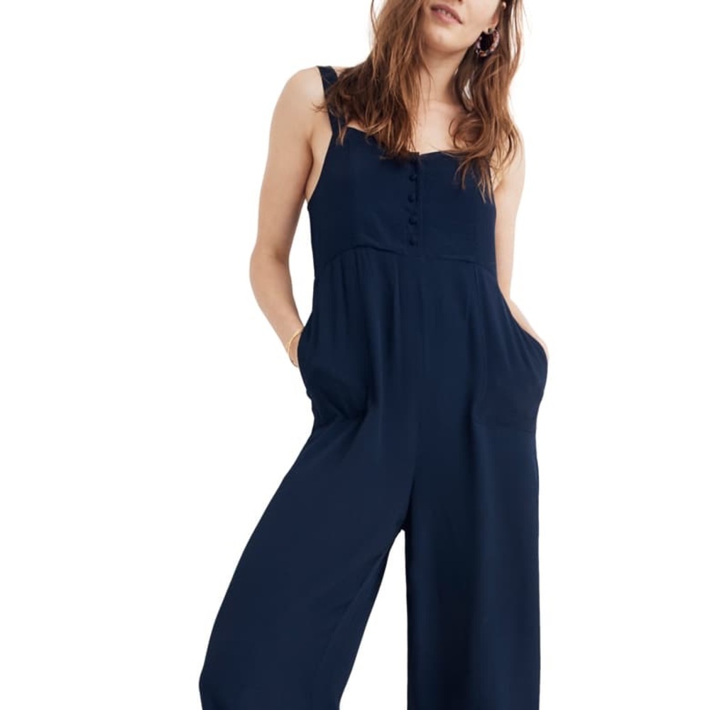 Madewell Navy Button-Front Jumpsuit Size 4